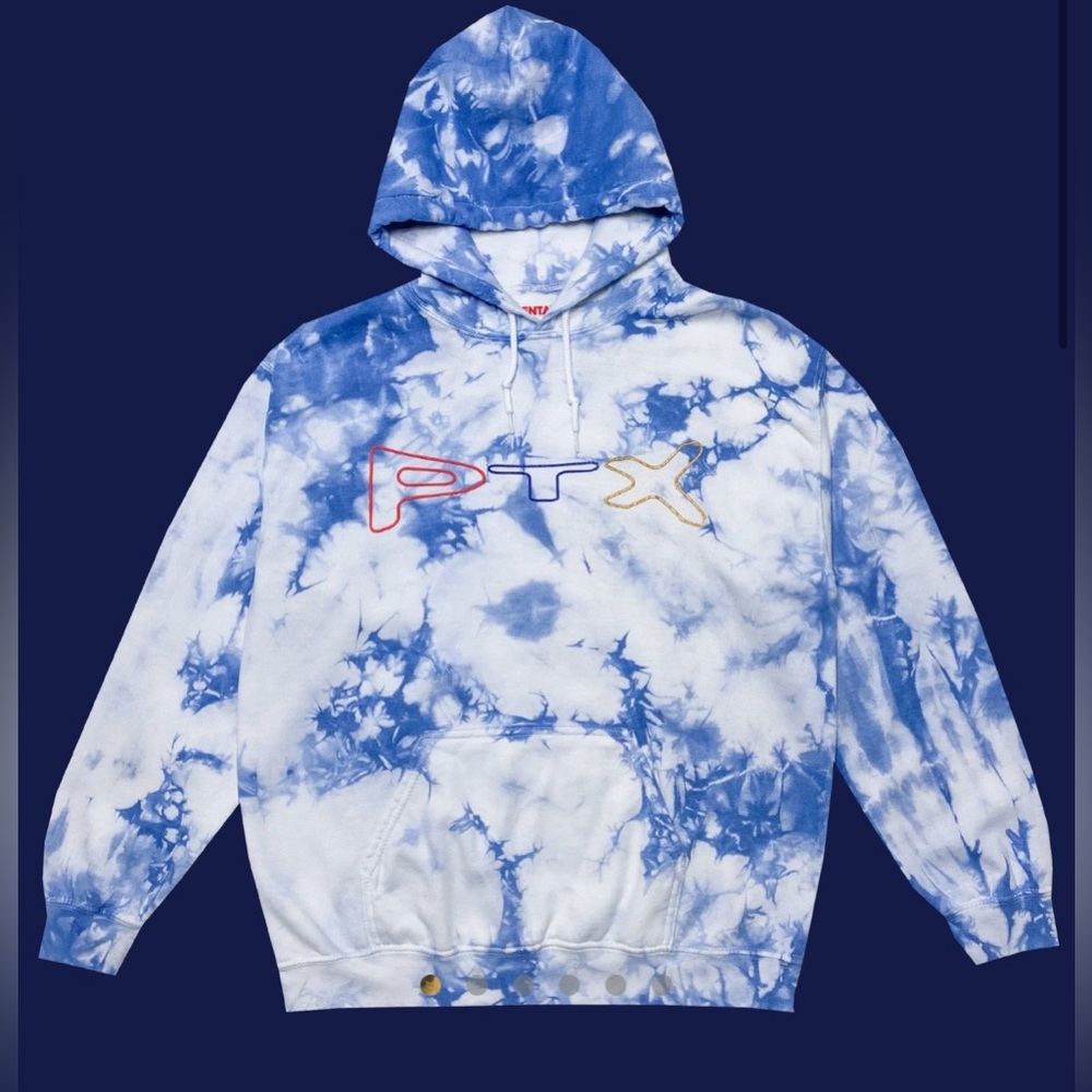 PTX Wonderful Tour 2023 Blue Tie Dye Pullover Hoodie - Size Small